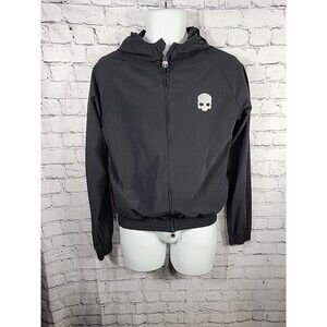 Hydrogen Tennis Jacket Mens M Skull Full Zip Hooded Lightweight Made in Italy